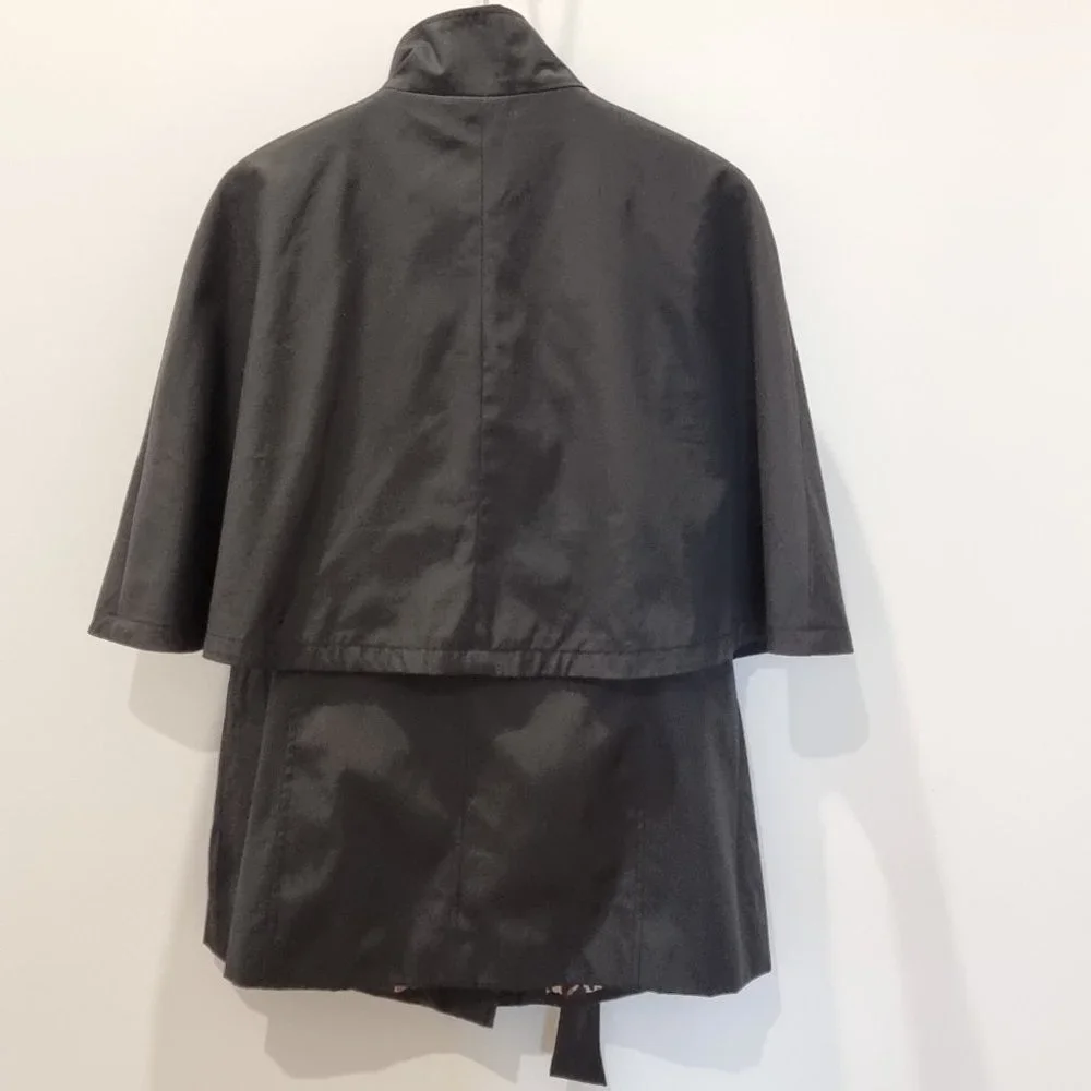 Betsey Johnson Black Cape Jacket Size Small (10) Belted Lined Designer - Picture 5 of 11